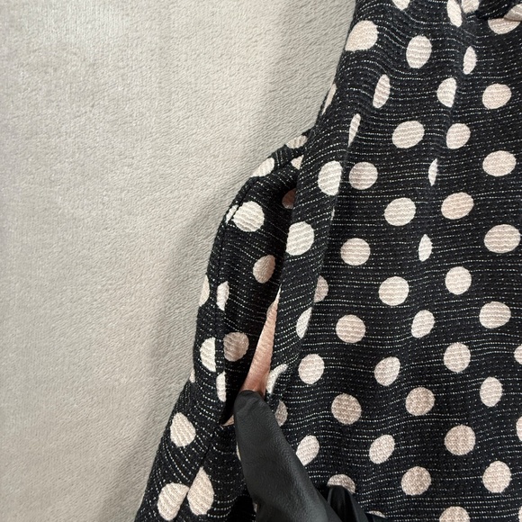 Maeve Anthropologie Dress Womens 4 Black Pink Nikola Polka Dot Lattice Pockets - Picture 11 of 15